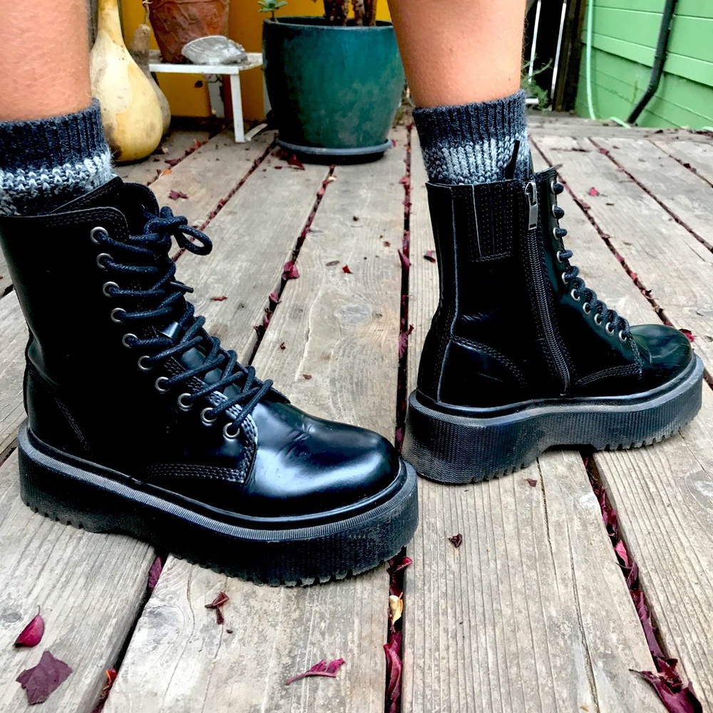 Jeffrey Campbell Lace Up Platform Combat Boots